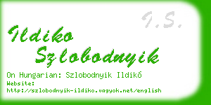 ildiko szlobodnyik business card